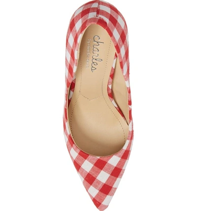 Shop Charles By Charles David Maxx Pointy Toe Pump In Red/ White Gingham Fabric