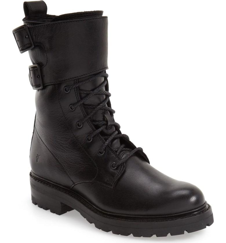 frye julie combat boot black