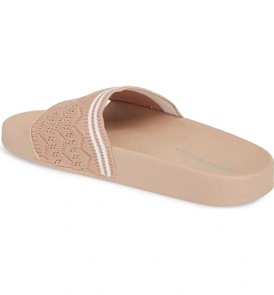 Shop Steve Madden Vibe Sock Knit Slide Sandal In Blush