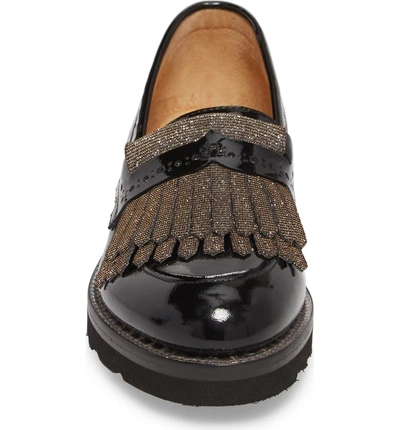 Shop The Office Of Angela Scott Mr. Pennywise Wedge Loafer In Black Metallic