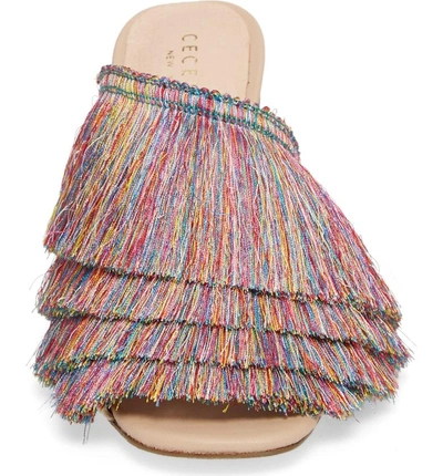 Shop Cecelia New York Frix Fringe Mule In Nude Multi Fabric