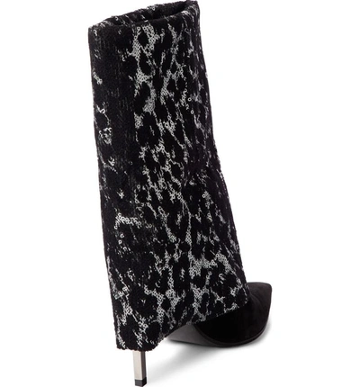 Shop Balmain Babette Sequin Leopard Print Bootie In Black/ Silver