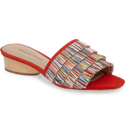 Shop Donald Pliner Reise Slide Sandal In Red Fabric