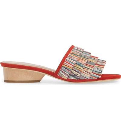 Shop Donald Pliner Reise Slide Sandal In Red Fabric
