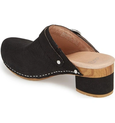 Shop Dansko Marty Clog In Black Milled Nubuck Leather