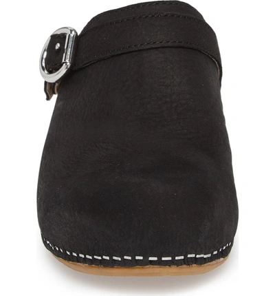 Shop Dansko Marty Clog In Black Milled Nubuck Leather