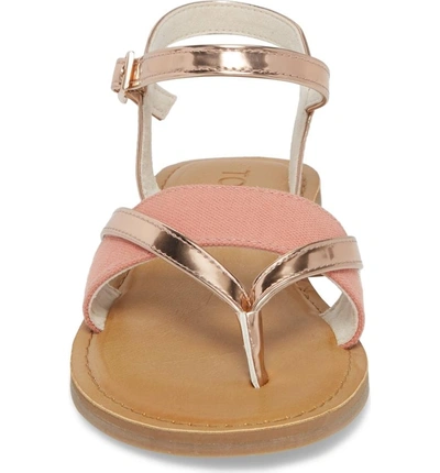 Shop Toms 'lexie' Sandal In Rose Gold Specchio/ Hemp