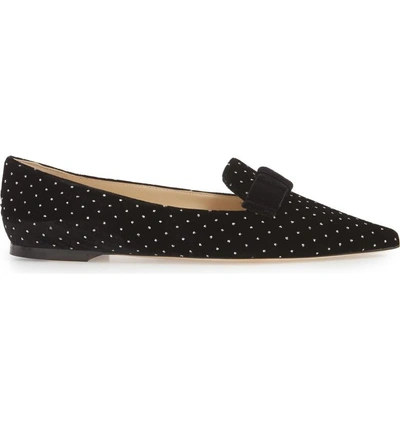 Shop Jimmy Choo Gala Bow Flat In Black