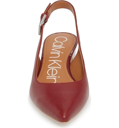 Glorianne Slingback Pointy Toe Pump In Red Rock Leather