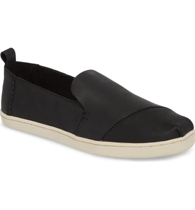 Shop Toms Deconstructed Alpargata Slip-on In Black Leather