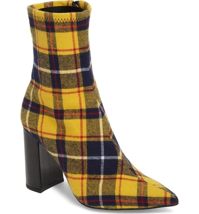 Shop Jeffrey Campbell Siren Bootie In Yellow Plaid