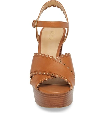 Shop Michael Michael Kors Jessie Platform Sandal In Acorn Leather