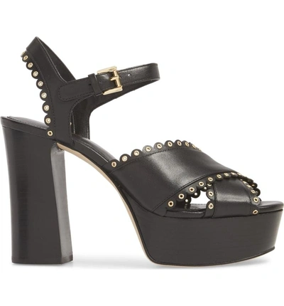 Shop Michael Michael Kors Jessie Platform Sandal In Black Leather