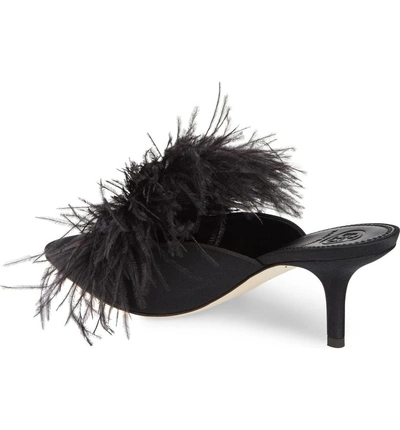 Shop Tory Burch Elodie Embellished Feather Mule In Perfect Black