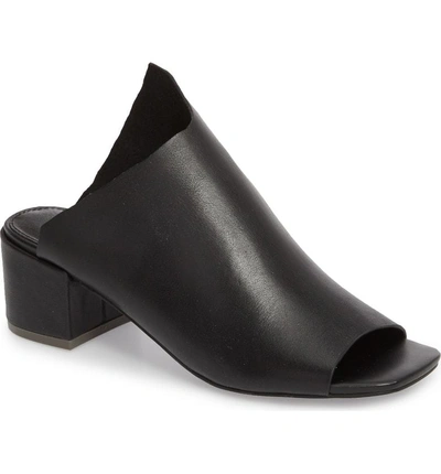 Shop Kelsi Dagger Brooklyn Sabra Peep Toe Slide Sandal In Black