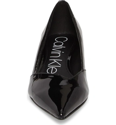 Shop Calvin Klein Mai Kitten Heel Pump In Black Leather