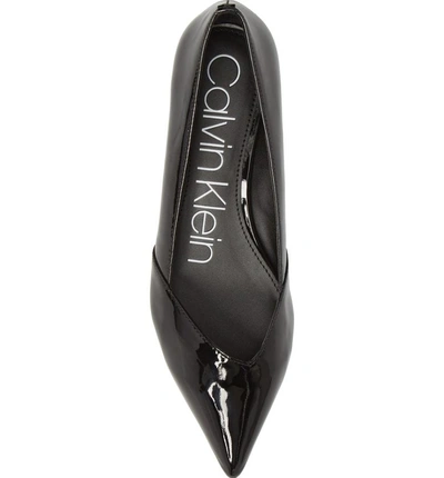 Shop Calvin Klein Mai Kitten Heel Pump In Black Leather