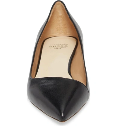 Shop Francesco Russo Asymmetric Pointy Toe Flat In Black