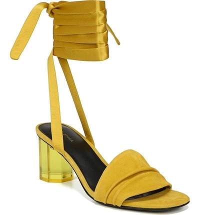 Shop Via Spiga Nova Ankle Wrap Sandal In Marigold Suede