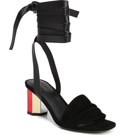 Shop Via Spiga Nova Ankle Wrap Sandal In Black Suede