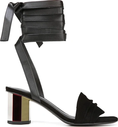 Shop Via Spiga Nova Ankle Wrap Sandal In Black Suede