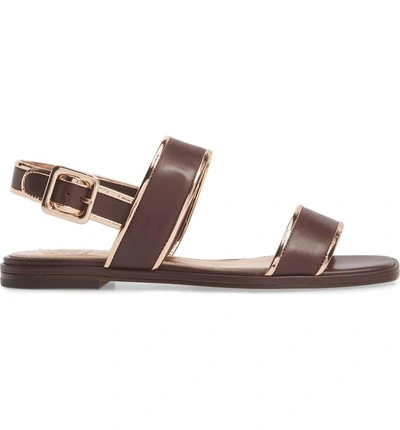 Shop Tory Burch Delaney Double Strap Sandal In Malbec/ Rose Gold