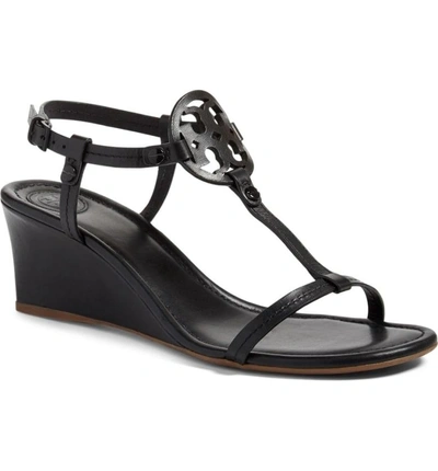 Shop Tory Burch Miller Wedge Sandal In Black