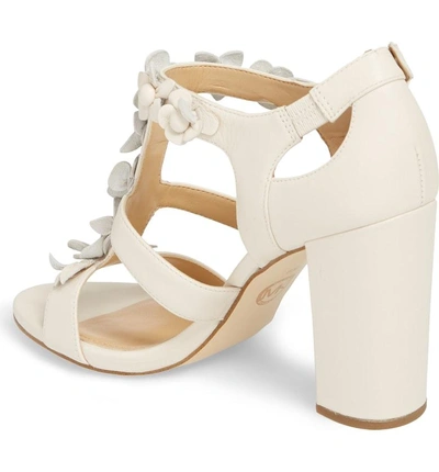 Shop Michael Michael Kors Tricia T-strap Sandal In Ecru Leather