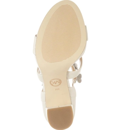 Shop Michael Michael Kors Tricia T-strap Sandal In Ecru Leather