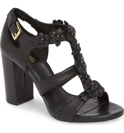 Shop Michael Michael Kors Tricia T-strap Sandal In Black Leather