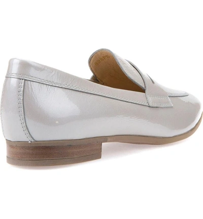 Shop Geox Marlyna Penny Loafer In Light Grey Leather