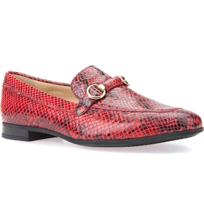 Shop Geox Marlyna Penny Loafer In Scarlet Leather