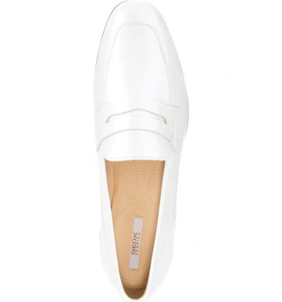 Shop Geox Marlyna Penny Loafer In White Leather