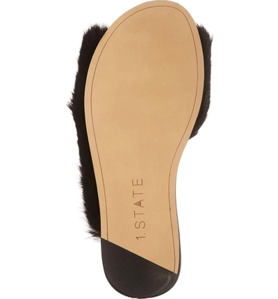 Shop 1.state Onora Genuine Rabbit Fur Slide Sandal In Black Rabbit Fur