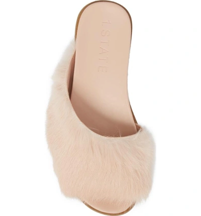 Shop 1.state Onora Genuine Rabbit Fur Slide Sandal In Blush Rabbit Fur