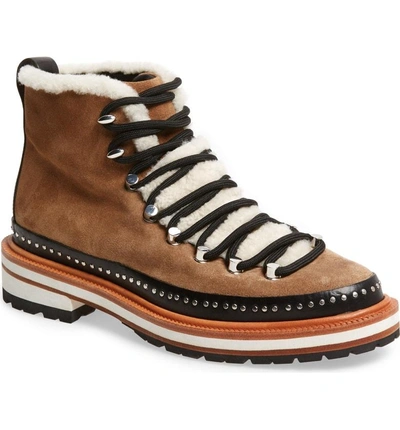 Shop Rag & Bone Compass Genuine Shearling Combat Boot In Camel