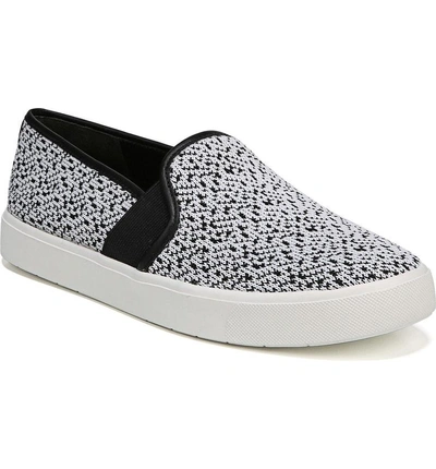 Shop Vince 'blair 12' Leather Slip-on Sneaker In White/ Black Yeti Knit