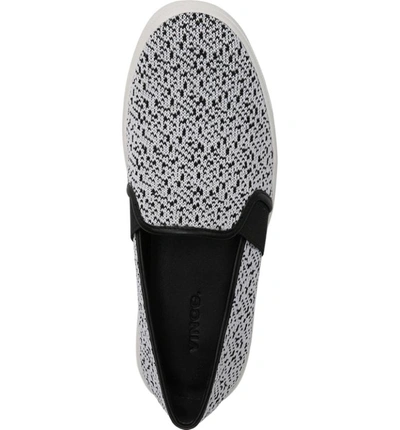 Shop Vince 'blair 12' Leather Slip-on Sneaker In White/ Black Yeti Knit