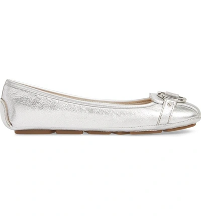 Shop Michael Michael Kors 'fulton' Moccasin In Silver Leather
