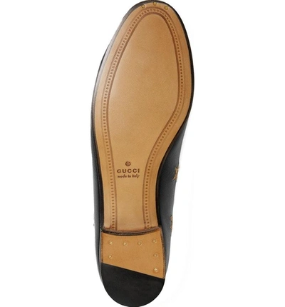 Shop Gucci Jordaan Embroidered Bee Loafer In Black