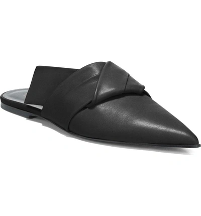 Shop Via Spiga Birgit Pointy Toe Mule In Black Leather