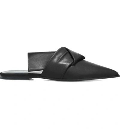 Shop Via Spiga Birgit Pointy Toe Mule In Black Leather