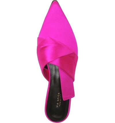 Shop Via Spiga Birgit Pointy Toe Mule In Fuchsia Fabric