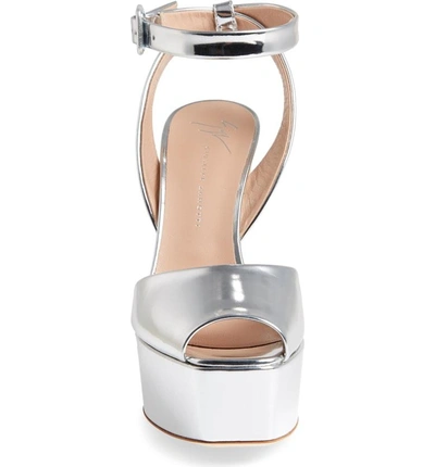 Shop Giuseppe Zanotti Lavinia Platform Sandal In Silver