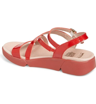Shop Wonders Wedge Sandal In Red Patent Leather