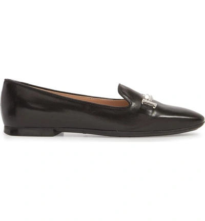 Shop Tod's Double T Loafer In Black Leather