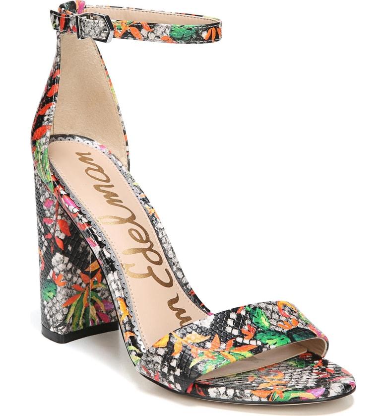 Sam Edelman Yaro Ankle Strap Sandal In Bright Multi Print | ModeSens