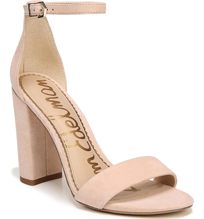 Shop Sam Edelman Yaro Ankle Strap Sandal In Seashell Pink Suede