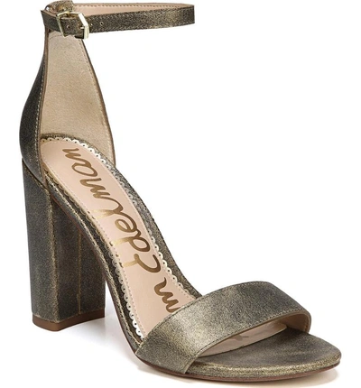 Shop Sam Edelman Yaro Ankle Strap Sandal In Pure Gold Leather