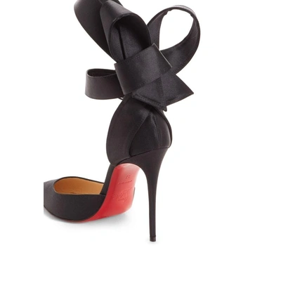 Shop Christian Louboutin Raissa Bow Ankle Strap Pump In Black